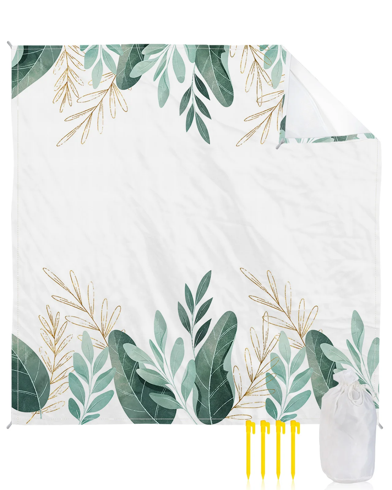 

Green Tropical Plants Leaves Waterproof Beach Mat Sand Free Mat Beach Towel Blanket Outdoor Travel Picnic Mat