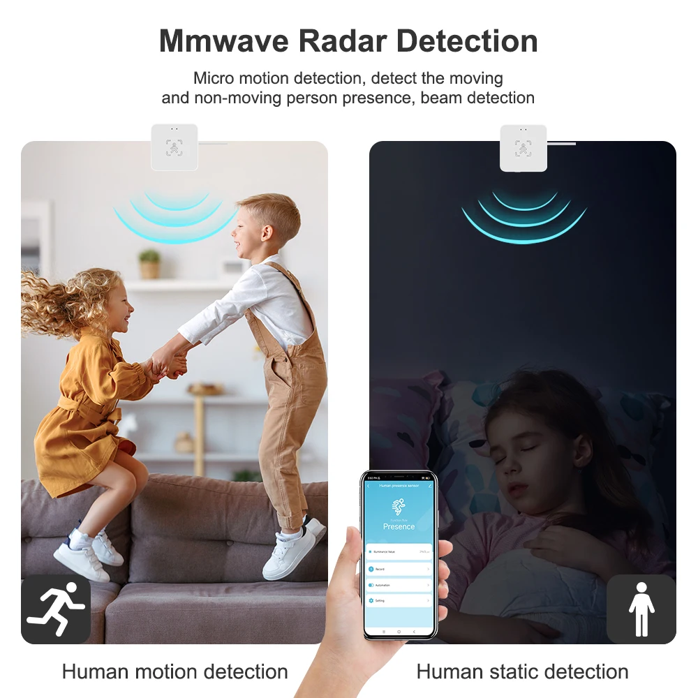 Датчик присутствия человека Tuya Wi-Fi Zigbee умный радар с датчиком движения 5 8 ГГц 24