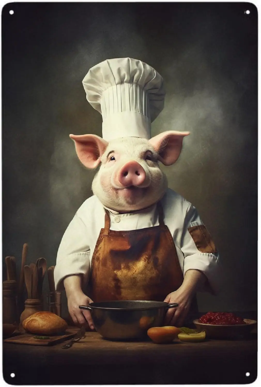 JOCASA Pig Chef Винтажный металлический плакат Декор-Алюминиевая металлическая