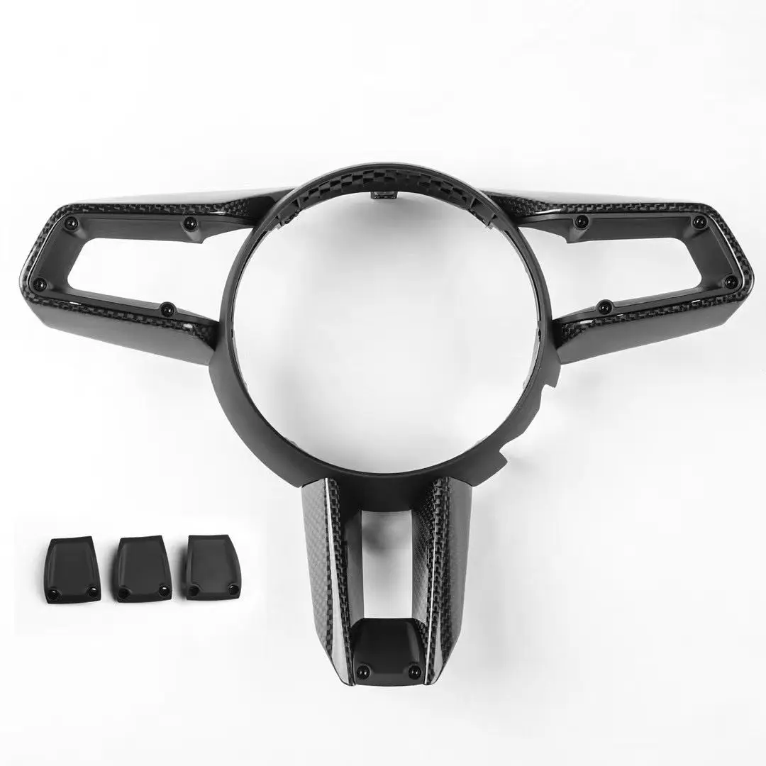 

Для Porsche 911 992 Carrera Targa Turbo 2022 2023 2024 Внутренняя крышка из натурального углеродного волокна отделка рулевого колеса матовая и глянцевая