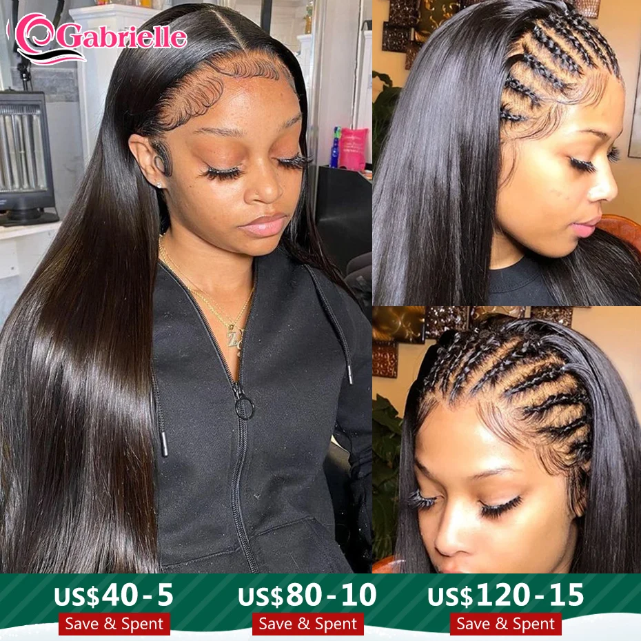 Lace Front Human Hair Wigs Brazilian Straight 13x4 Lace Frontal Wig Cheap 4x4 Lace Closure Wig on Sale 180 Density Gabrielle