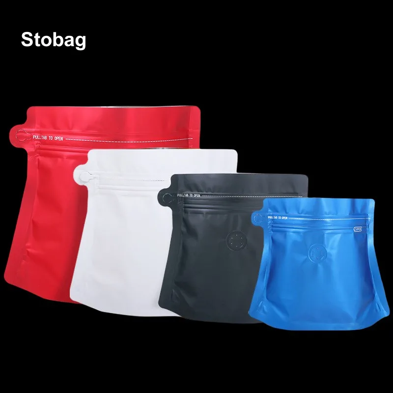 

StoBag 50pcs Wholesale Coffee Beans Packaging Bag with Air Valve Aluminum Foil Diamond Sealing Powder Storage Reusable Pouches