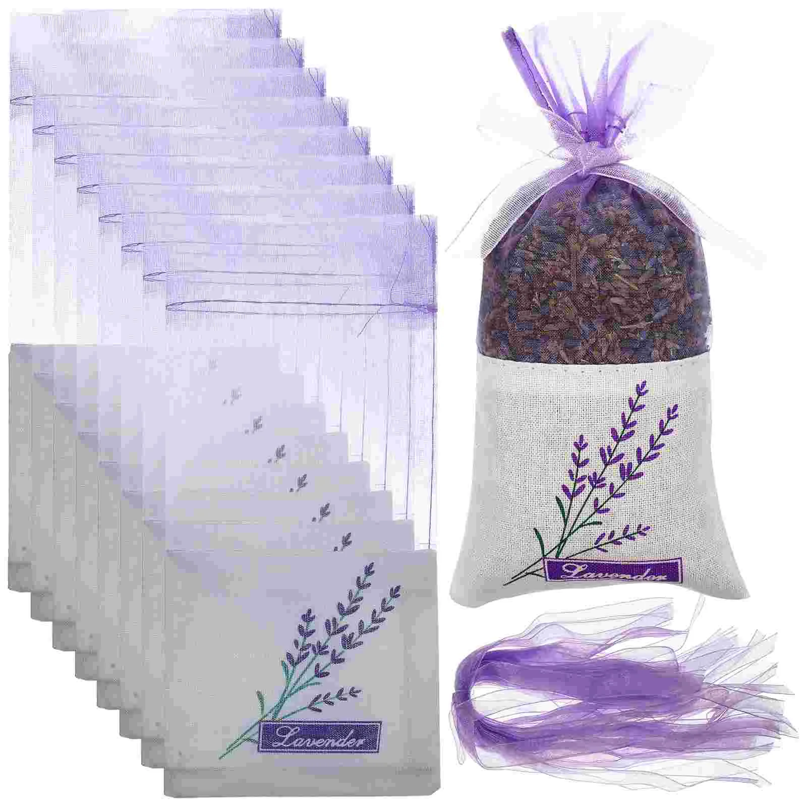 

30pcs Car Air Freshener Empty Sachets Bag Flower Printing Fragrance Lavender Sachet Bag Purse (New Style) - Light Purple