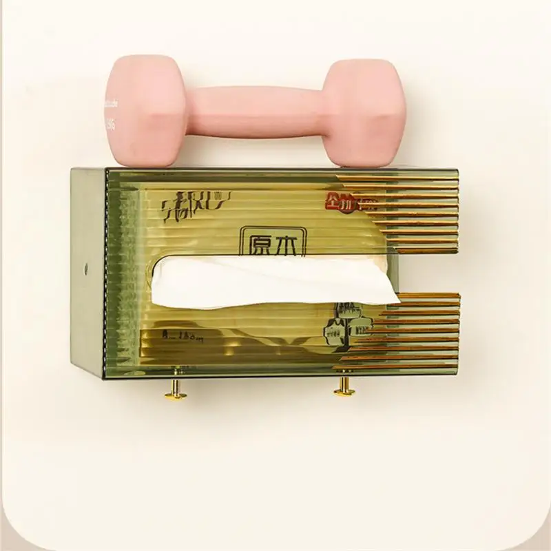 

Multifunctional Tissue Box Transparent Creative Napkin Storage Case Daily Use Wall-mounted Storage Box Desk Decoration