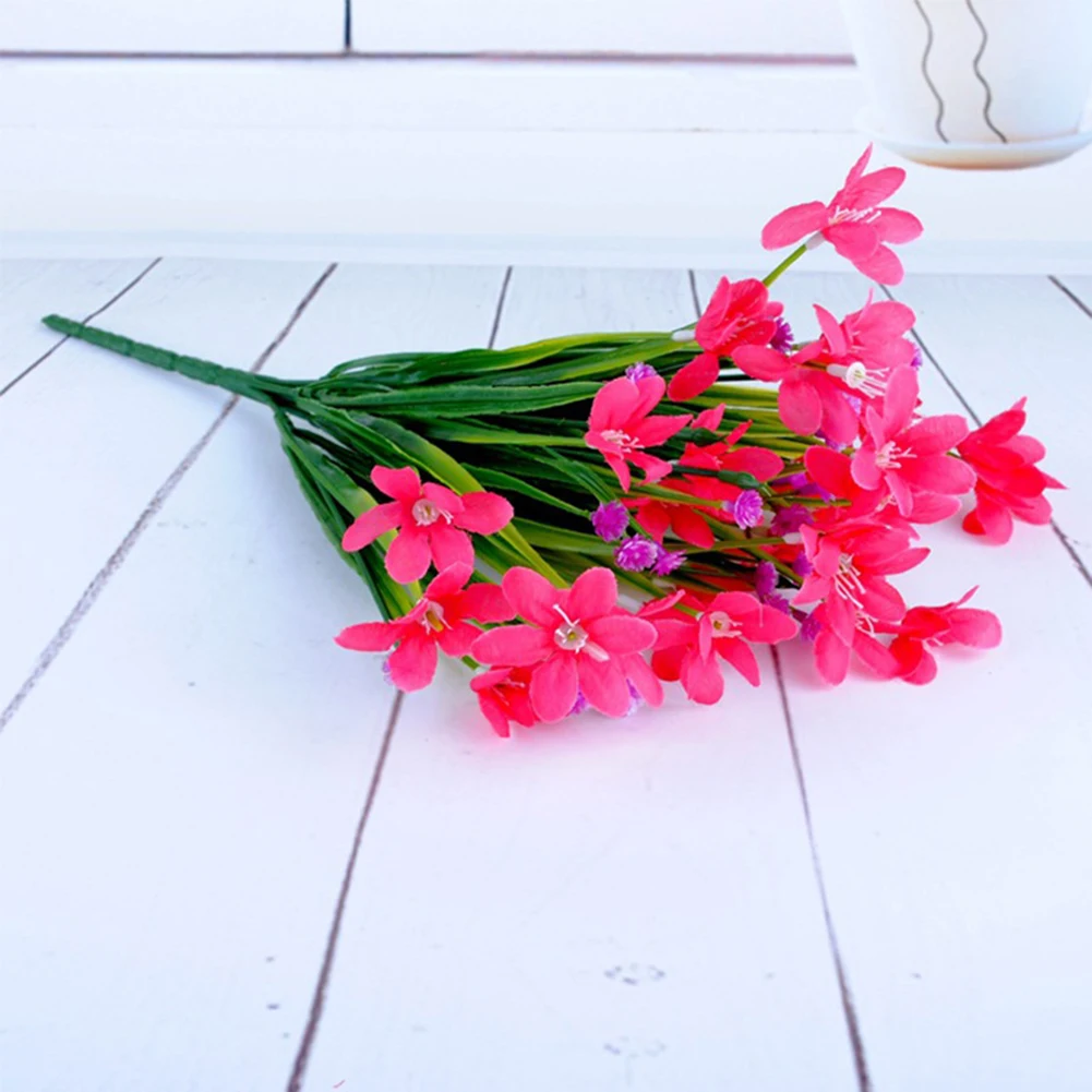 

6 Bundles Faux Plastic Artificial Flowers Artificial Flower Spring Grass Orchid Home Decoration Wedding Birthday Party Floral