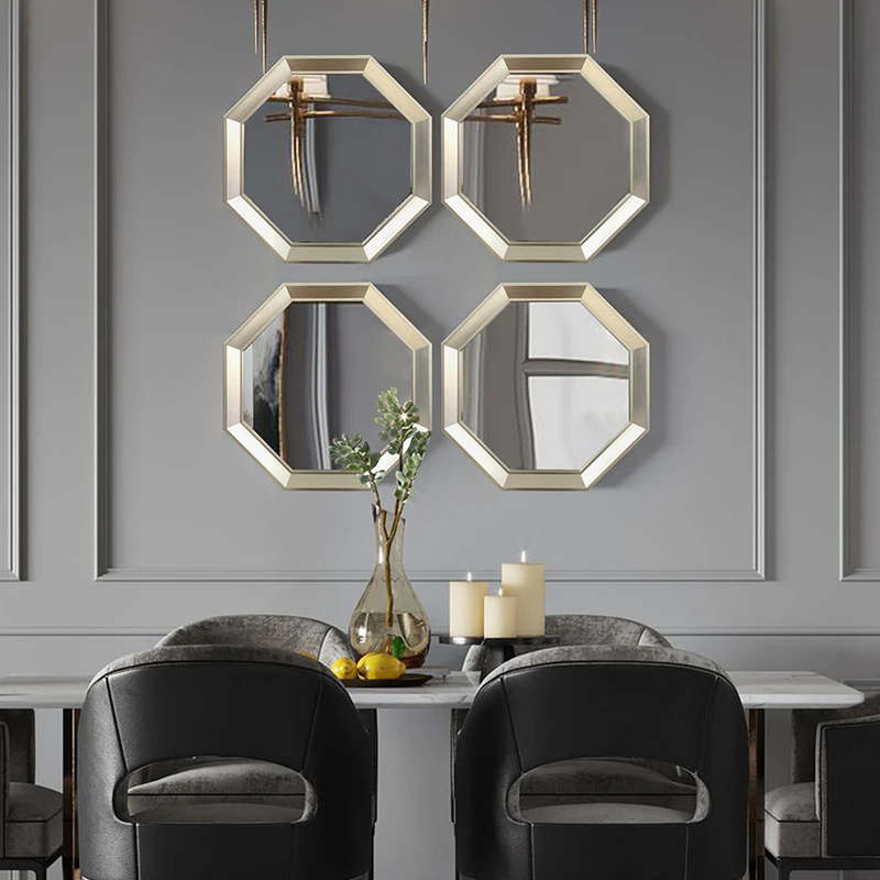 

Bathroom Decorative Wall Mirrors Aesthetic Small Hexagon Makeup Mirrors Handicraft Cosmetic Espelho Household Products ZSJ