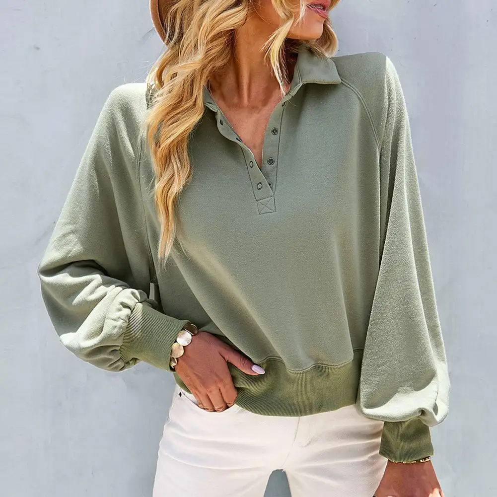 

Стильные женские осенние Топы, однотонная Спортивная эластичная Весенняя блузка на пуговицах с манжетами