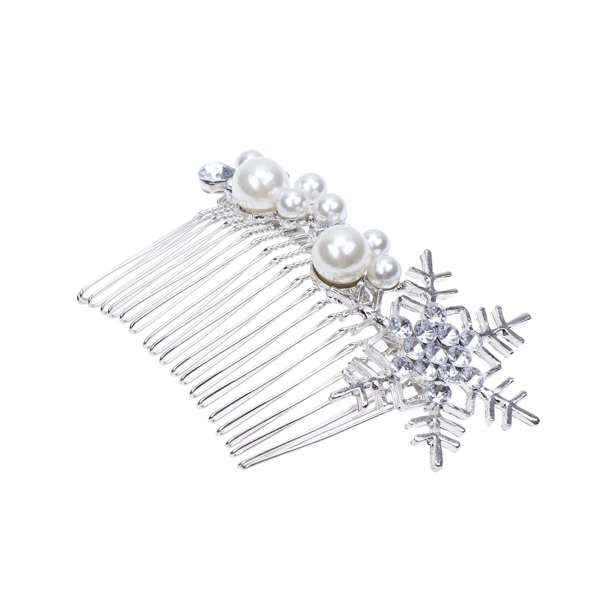 

Hair Combside Combs Pearl Wedding Bridal French Women Snowflakejewry Crystal Rhinestone Beauty Accessories Veildecoration Gift