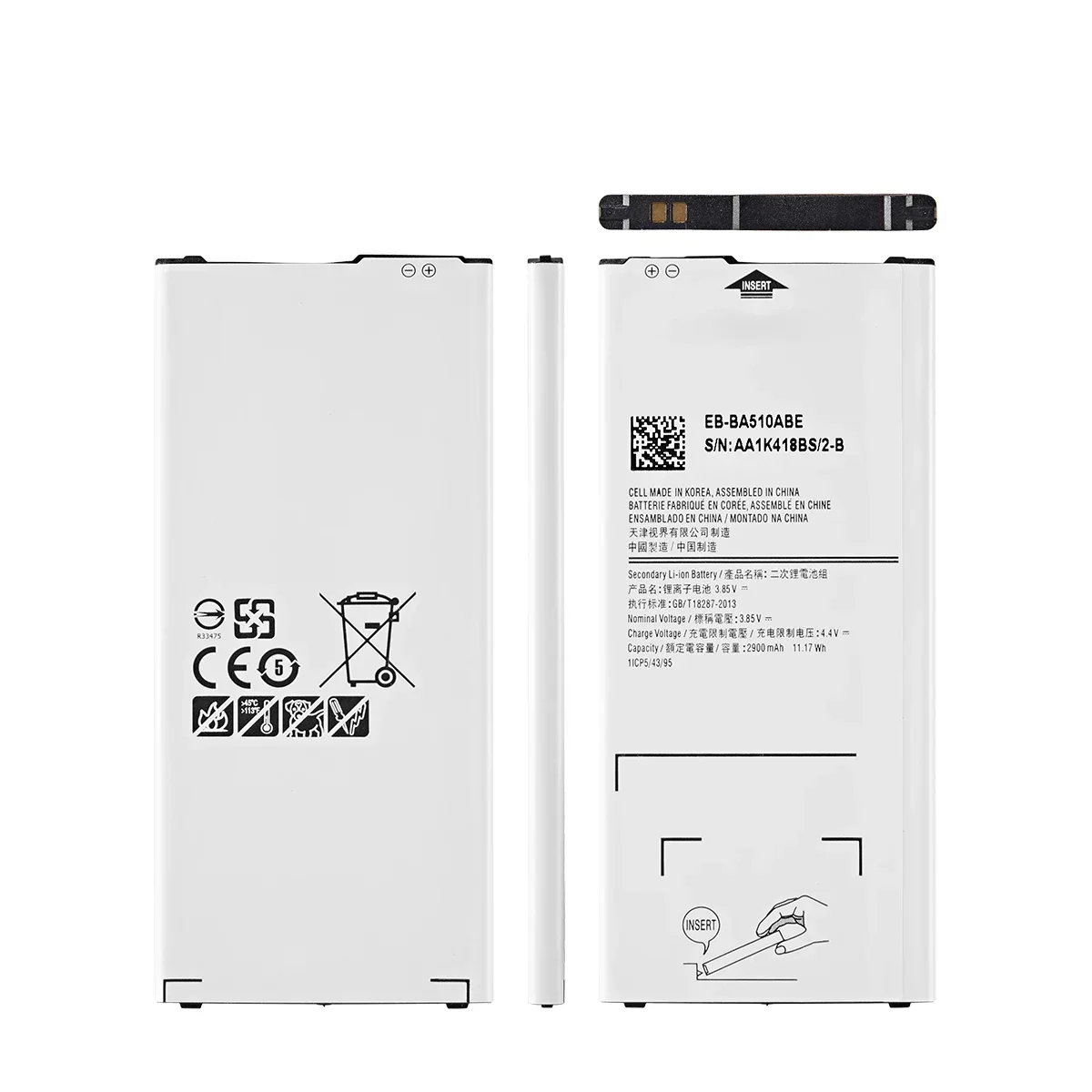 Совершенно новый аккумулятор EB-BA510ABE 2900 мАч для Samsung Galaxy A5 2016/2015/2017/2018 A510 A510F A5100 A510M