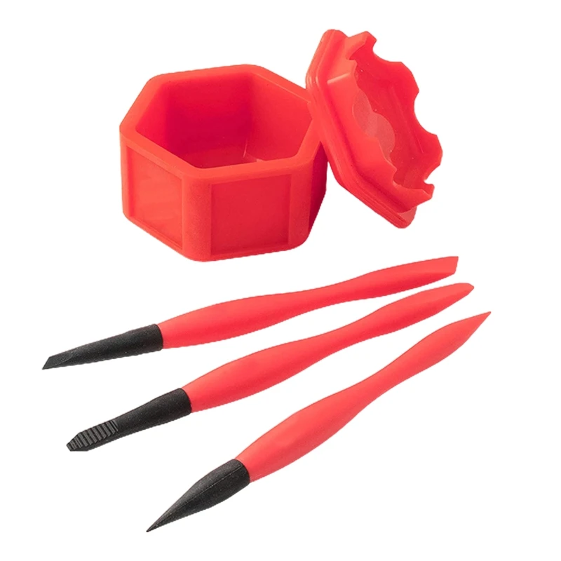 

Glue Pod & Micro Glue Brushes with Multi Purpose Sealable Lid/Glue Brush Holder Fine Tip Chiseled Tip Flat Tapered Tip G2AB