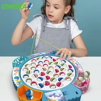 children electric fishing toys for kids puzzle multifunctional music rotating fishing plate toys for boys girls games birthday