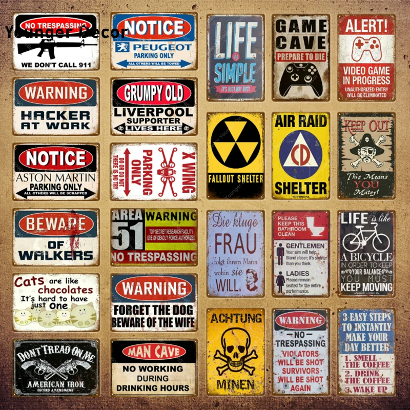 

Man Cave Metal Sign Warning Notice Parking Only Poster For Pub Bar Club Wall Decor Mural Keep Out No Trespassing Vintage Plaque