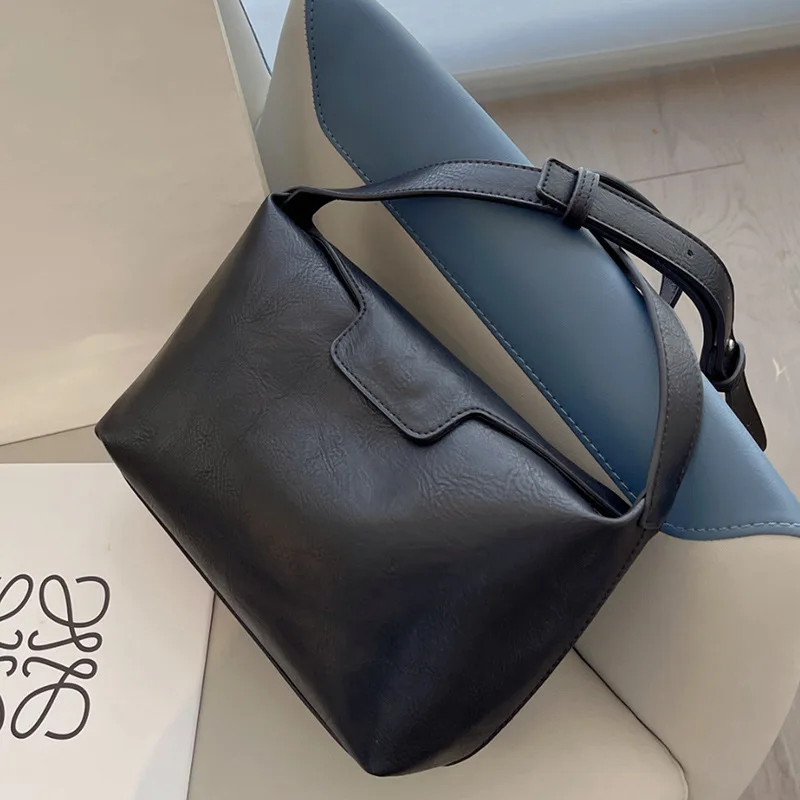 

Women Soft Pu Leather Shoulder Messenger Bag Designer Crossbody Shopper Bags Female Zipper Purses Ladies Black Tote Bag 2023