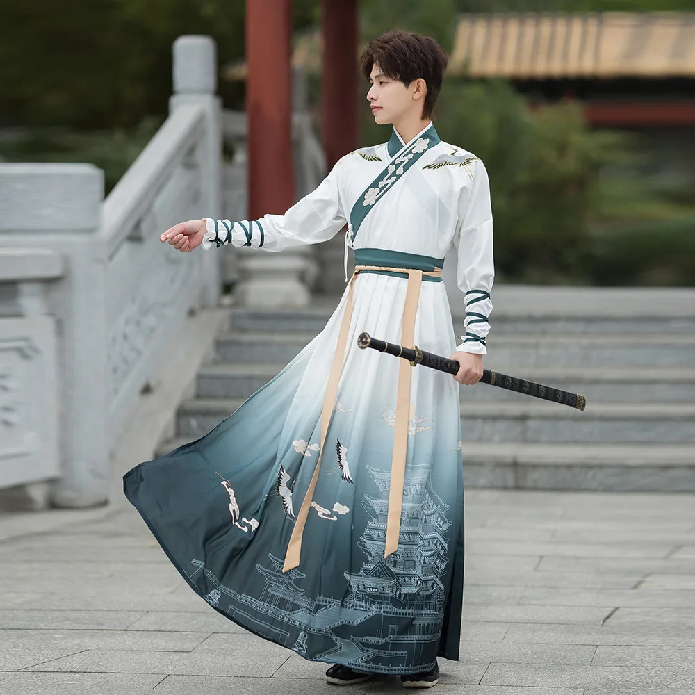 Большой размер 4XL мужская традиционная китайская одежда Hanfu для мужчин древние