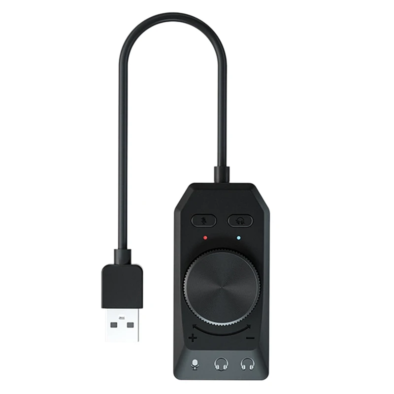

USB-звуковая карта, 7,1 каналов, 3,5 мм, аудио интерфейс, USB, микрофон, гарнитура, игровая Звуковая карта для ПК, ноутбука, планшета