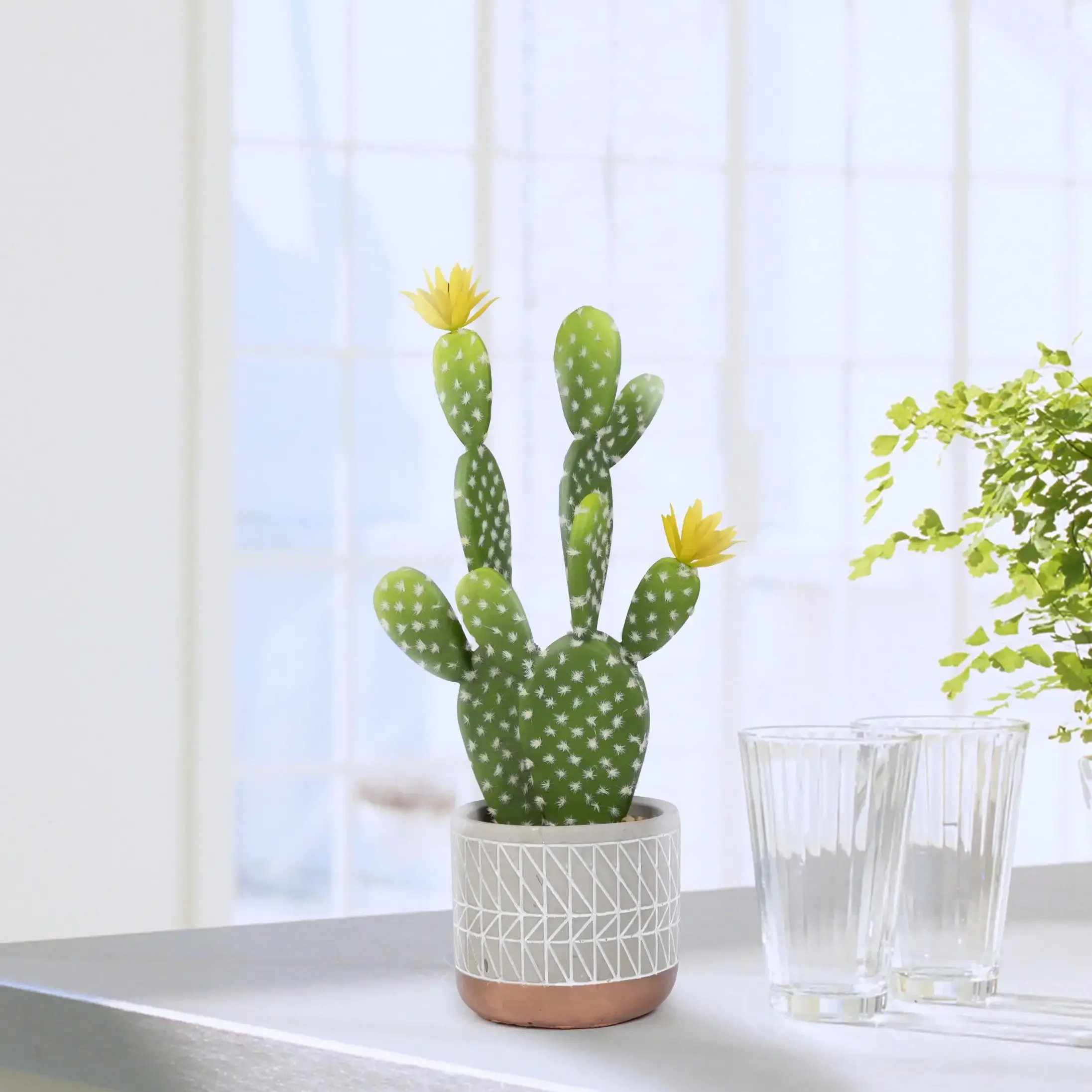 

15.4" Artificial Cactus Succulent Plant in Cement Pot, Multicolor Home Accessories Rapid Transit