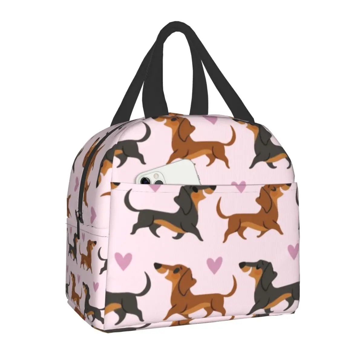 

Dachshund Insulated Lunch Bags for Outdoor Picnic Sausage Wiener Badger Dogs Leakproof Cooler Thermal Bento Box Women Kids