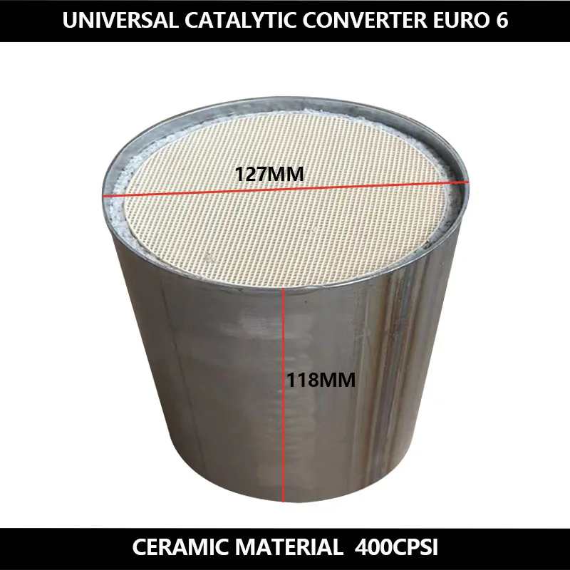 

EURO 6 127*110MM Honeycomb Filter Exhaust Ceramic Catalyst With Metal Outside Canned Round Catalytic Converter 400 Cpsi