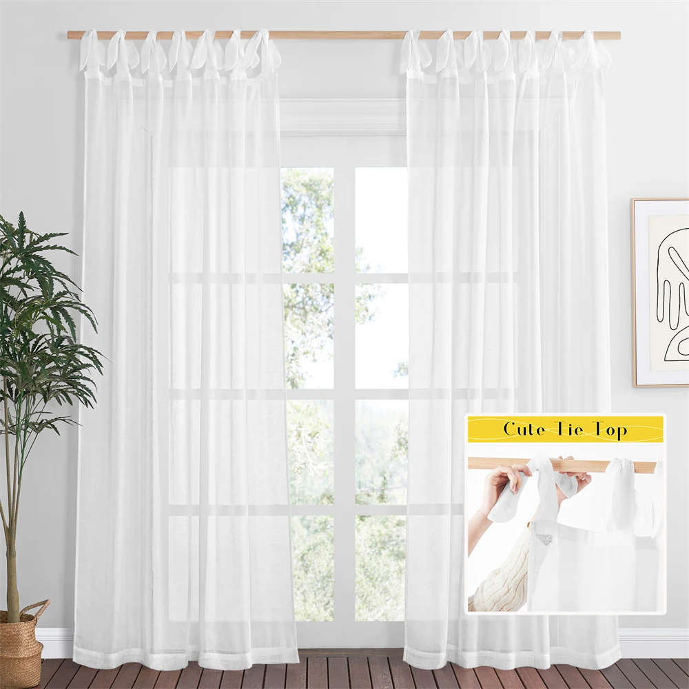 

White Tulle Curtains For Living Room Bedroom Window Screen For wedding Modern Solid Sheer Voile Kitchen Curtain Drapes