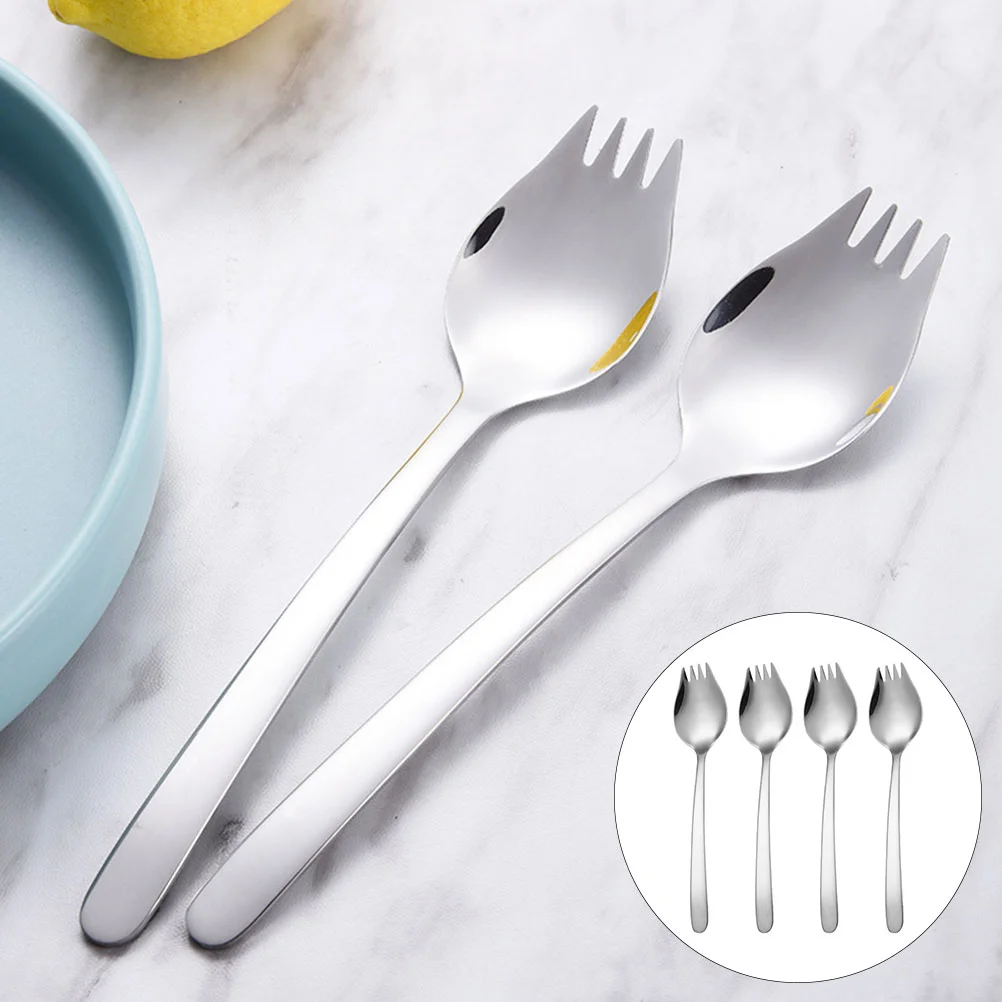 

4 Pcs Serving Spoon Coffee Stirring Spoon Noodle Spoon Stainless Steel Spoon Stainless Steel Salad Spoon Fork Tablespoons