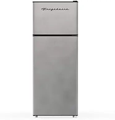 

2-дверный холодильник с морозильной камерой, 7,5 куб. Футов, ретро, серебристый,
