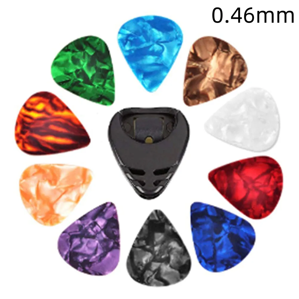 

Brand New Guitar Pick Pick Holder Pick Holder Set 0.46mm 0.71mm 0.96mm 10 Celluloid Picks For Electric Classic