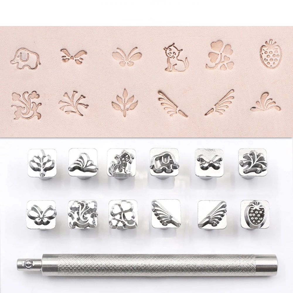 

DIY Leather Stamping Tools, Carving Printing Kit Constellation Animal Plant Pattern, Leather Craft Punches Leather Machining Set