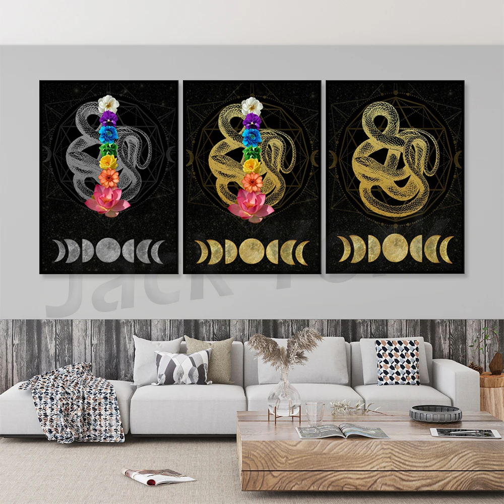 

Yoga Poster, Serpent, Chakra Art, Ouroboros, Snake Wall Art, Wiccan Decor, Wall Art, Wicca Altar