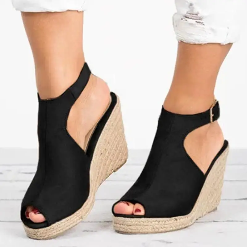 

Ladies Wedges Sandals Summer Fashion Suede Platform Shoes for Women Peep Toe Gladiator Casual Beach Sandalias Mujer Plus Size