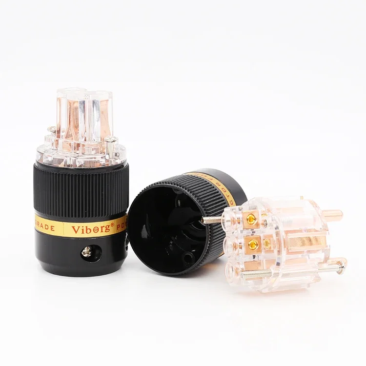 Viborg VE511+VF511 Прозрачный 99 99% чистая медь EUR Schuko Hi-Fi аудио Шнур питания Кабель Разъем