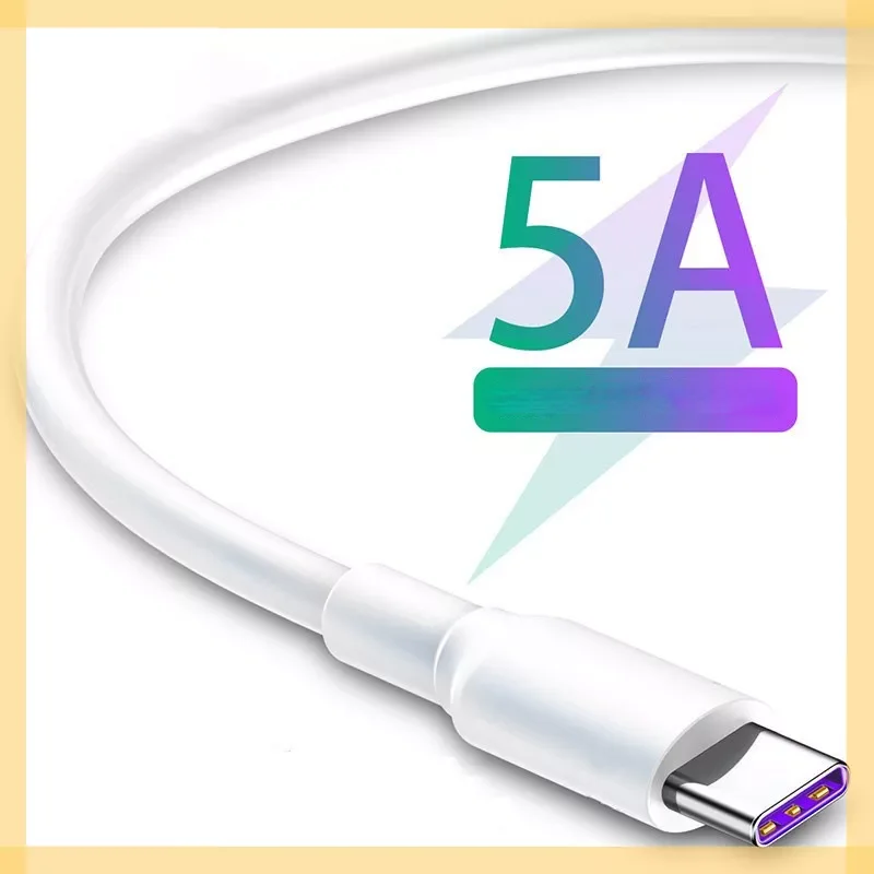 

NEW2023 Charge 5A USB Type C S20 S9 S8 P30 Pro Mobile Charging Wire White Blcak