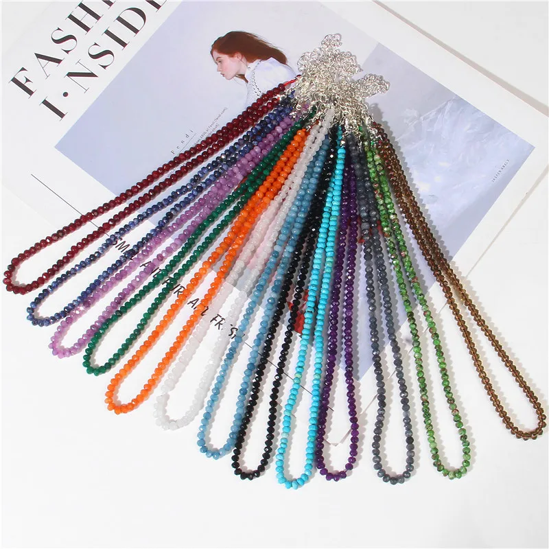 Ожерелье из натурального необработанного драгоценного камня Шпинели с