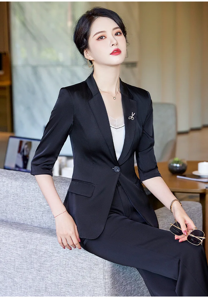 Высококачественные тканевые весенне-летние официальные женские деловые костюмы