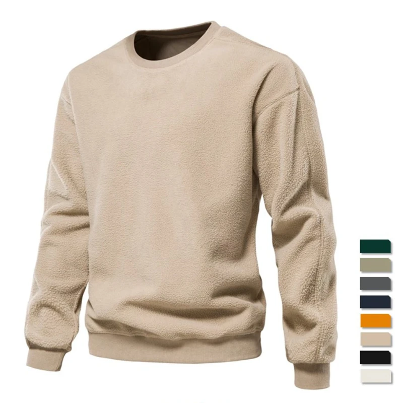 

Свитшот мужской оверсайз из овечьей шерсти, однотонный худи с мишкой Тедди для влюбленных, теплый пуловер на осень-зиму