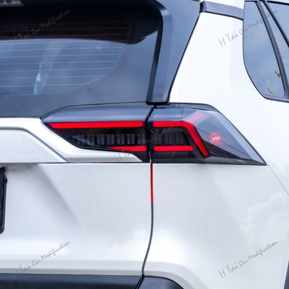 Фото Пара задних фонарей в сборе для Toyota RAV4 2018-2022, задний фонарь, стоп-сигнал, фары дальнего света, противотуманные фары, указатель поворота, светодиодные задние фонари №5