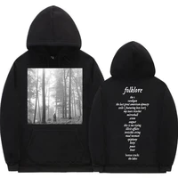 taylor music album folklore double sided print hoodie men women oversized casual loose sweatshirts mens black hip hop hoodies
