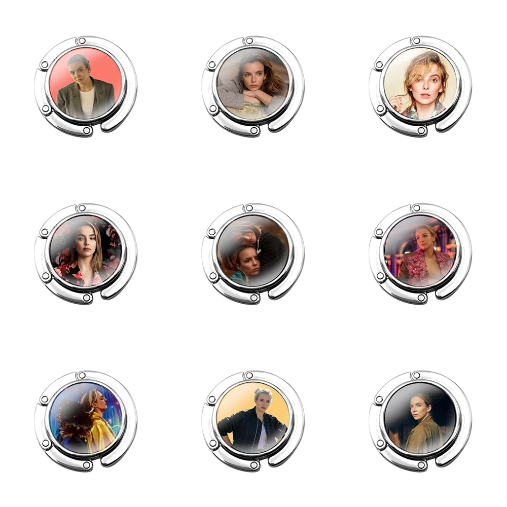 

Складной крючок для кошелька для женщин, складной декоративный крючок для хранения женской сумочки, декор для телевизионной серии killing eve, роскошный