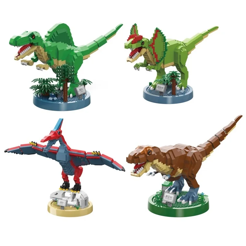 

Mini Blocks Dinosaur Collection Building Bricks Tyrannosaurus Jurassic Park Triceratops Kids Toy for Children Gift Boy Present