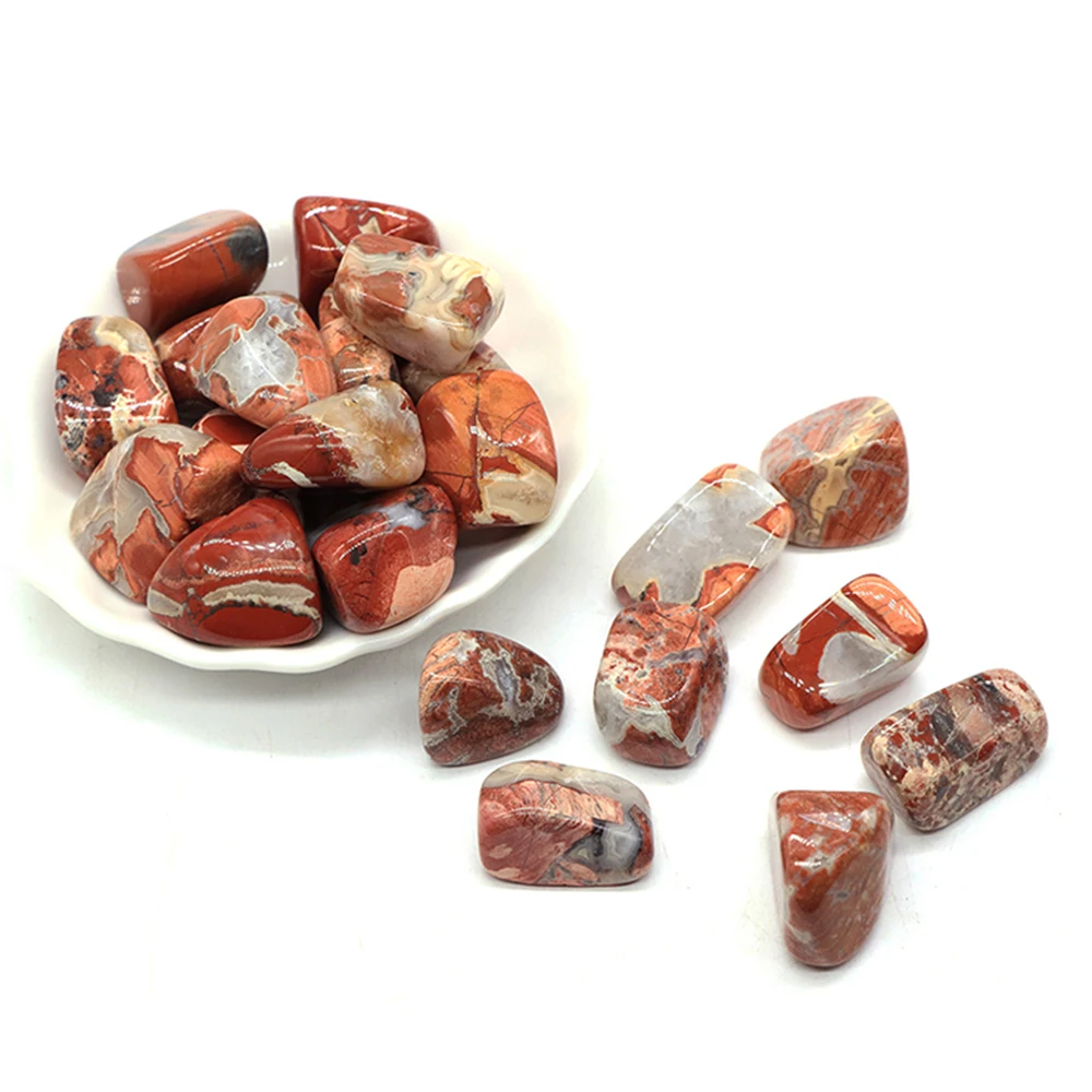 

Natural Irregular Red Silver Leaf Jasper Tumbled Mineral Gem Energy Healing Meditation Crystal Specimen Craft Aquarium Decor