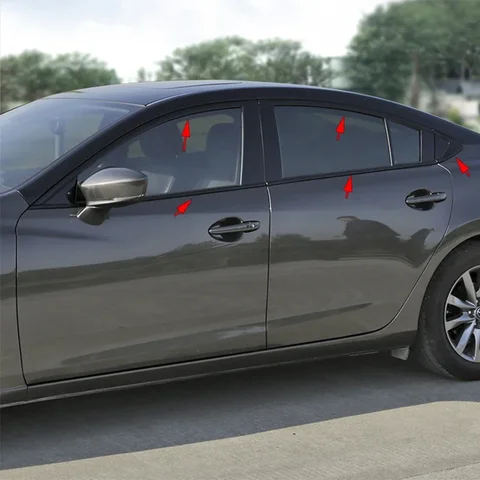 Глянцевая черная накладка на окно автомобиля для Mazda 6 ATENZA Fit ABS 10 шт. 2014 2015 2016 2017 2018 2019 2020 2021