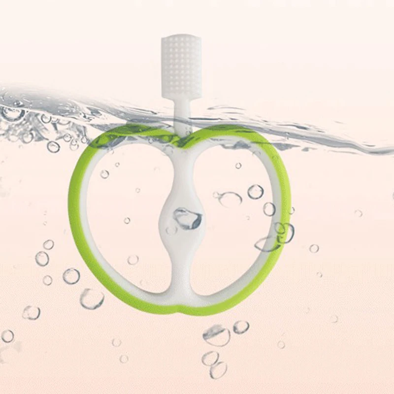 Baby Teether Apple Shape Teether Silicone New Baby Dental Care Toothbrush Training Baby Care