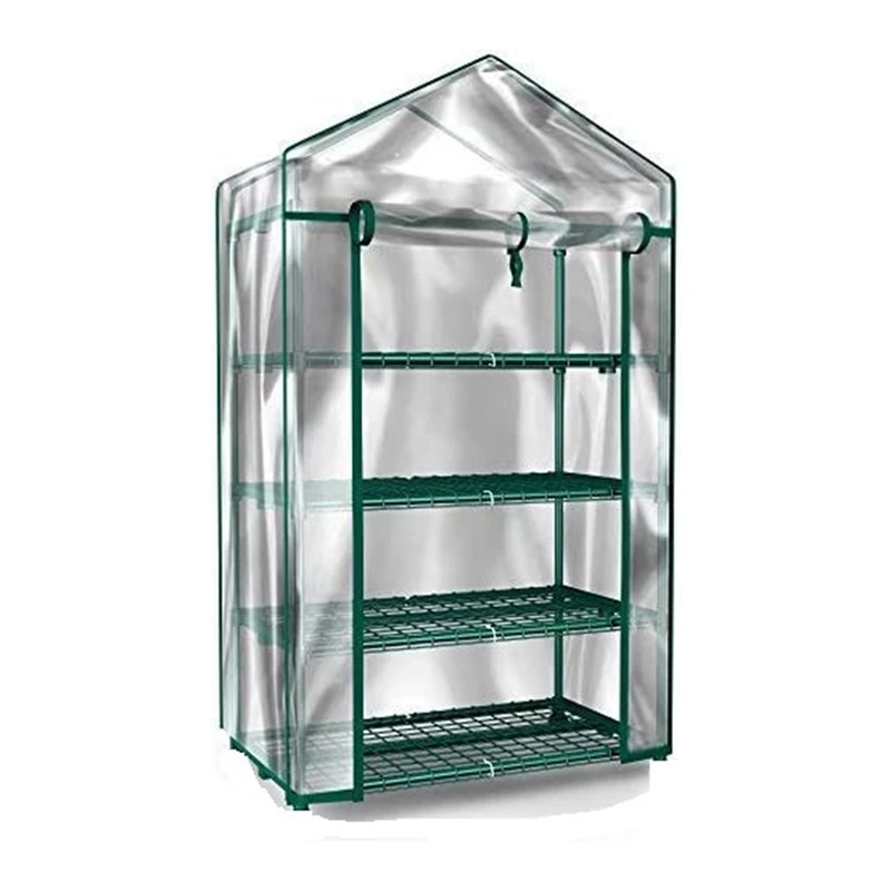 Mini Greenhouse Indoor Greenhouse 4-Tier Sturdy Portable Shelves-Grow Plants, Seedlings, Herbs