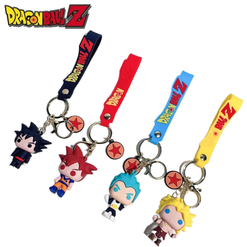 

Dragon Ball Anime Cartoon New Exquisite Silicone Doll Keychain Pendant Personalized Car Keychain Ring Bag Ornament Birthday Gift