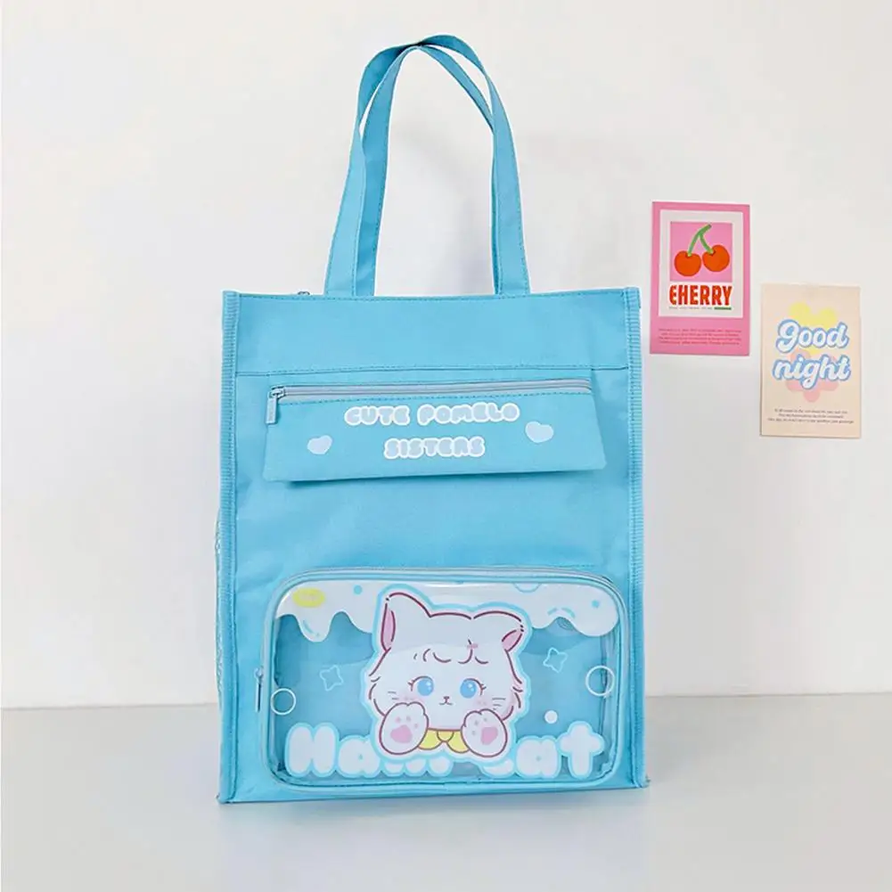 

Convenient Shoulder-mounted Large Opening Cute Style Kids Tote Bag Dorm Accessory Student Tote Bag File Holder