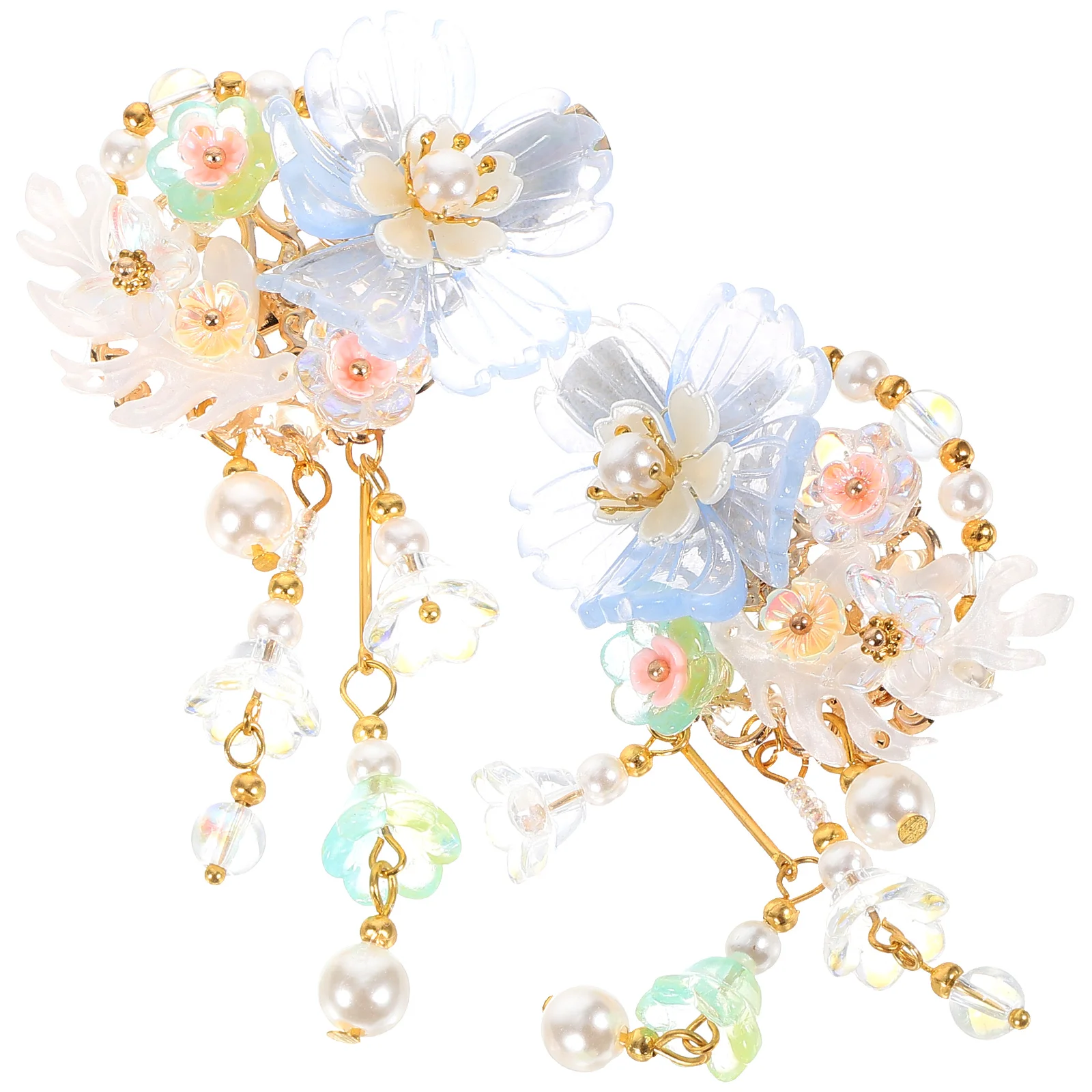 

1 Pair Chinese Hair Accessories Tassel Hair Clip Flower Hair Clips Hair Flower Barrettes