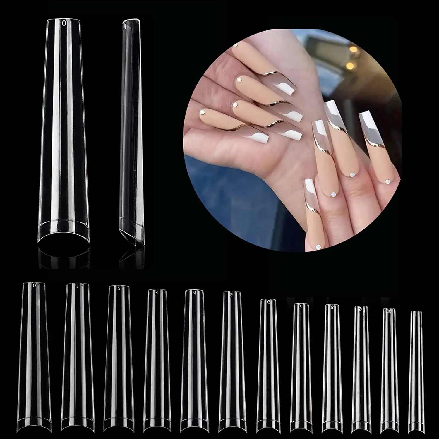 

XXXL сверхдлинные квадратные накладные ногти C изогнутые прямые ногти для маникюра Акриловые искусственные инструменты акриловые ногти