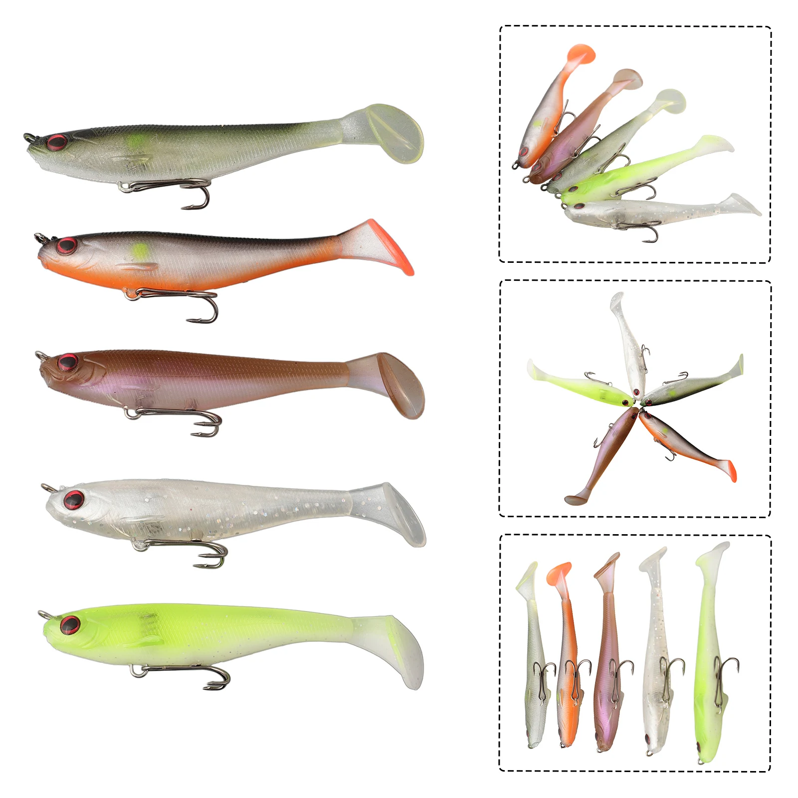 5 шт. Megabass Magdraft Swimbait реалистичные штрихи для плавания тройной крючок с замком и