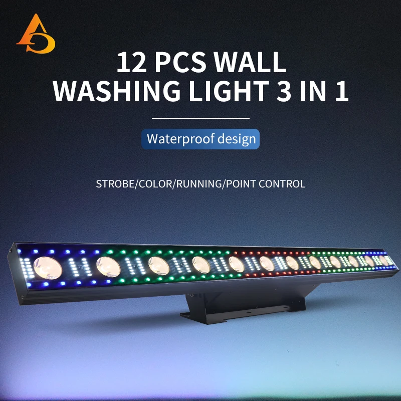 Светодиодный настенный светильник 12x3 Вт RGB 3в1 луч для мытья стены бара дискотеки