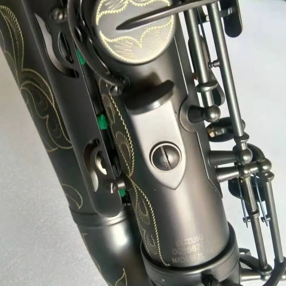 Западной духовой инструмент альт-саксофон SUZUKI Suzuki черный никель матовый резьба