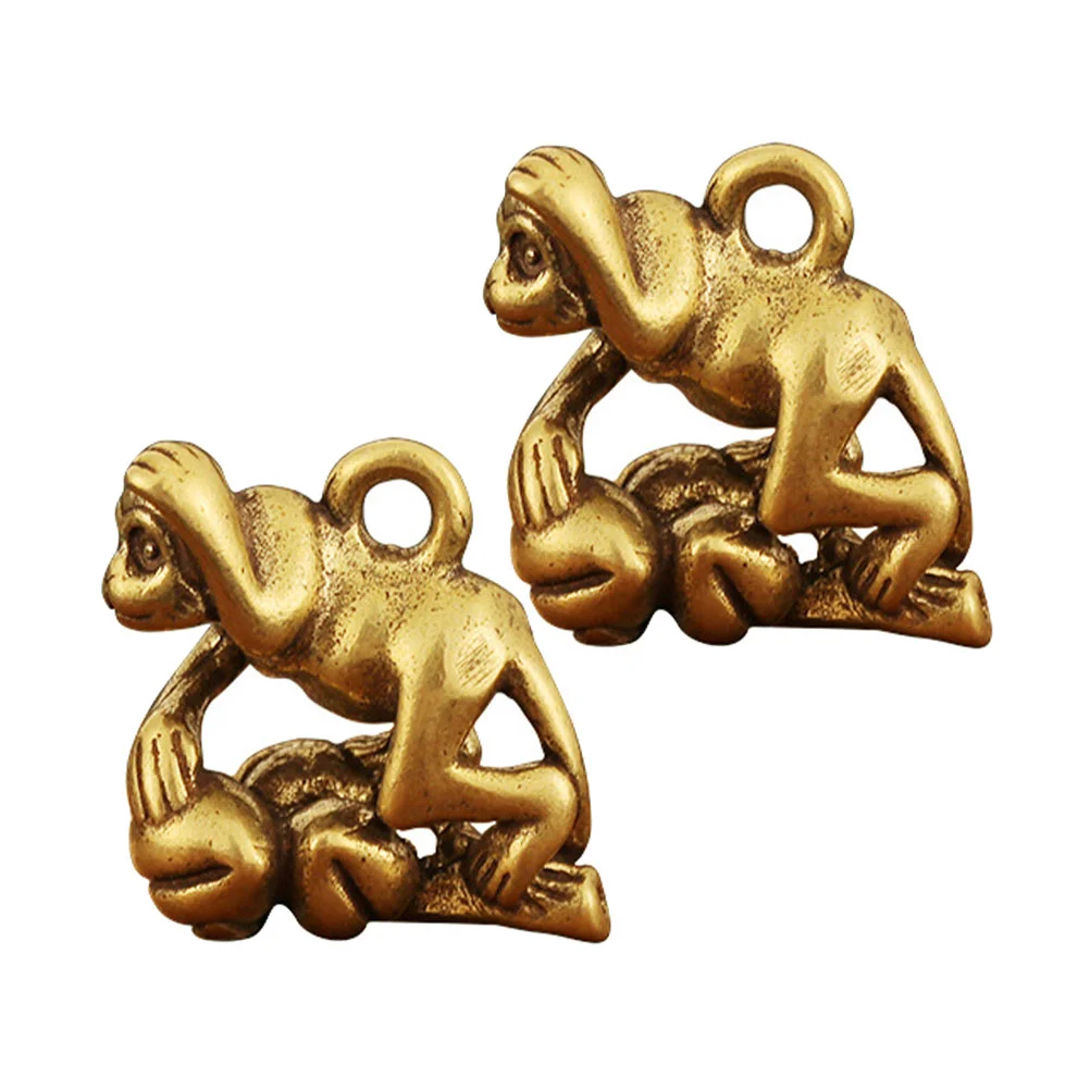 

Charm Pendant Zodiac Chinese Brass Keychain Figurinecharms Jewelry Wealth Kids Vintage Necklace Statues Figurines Animal